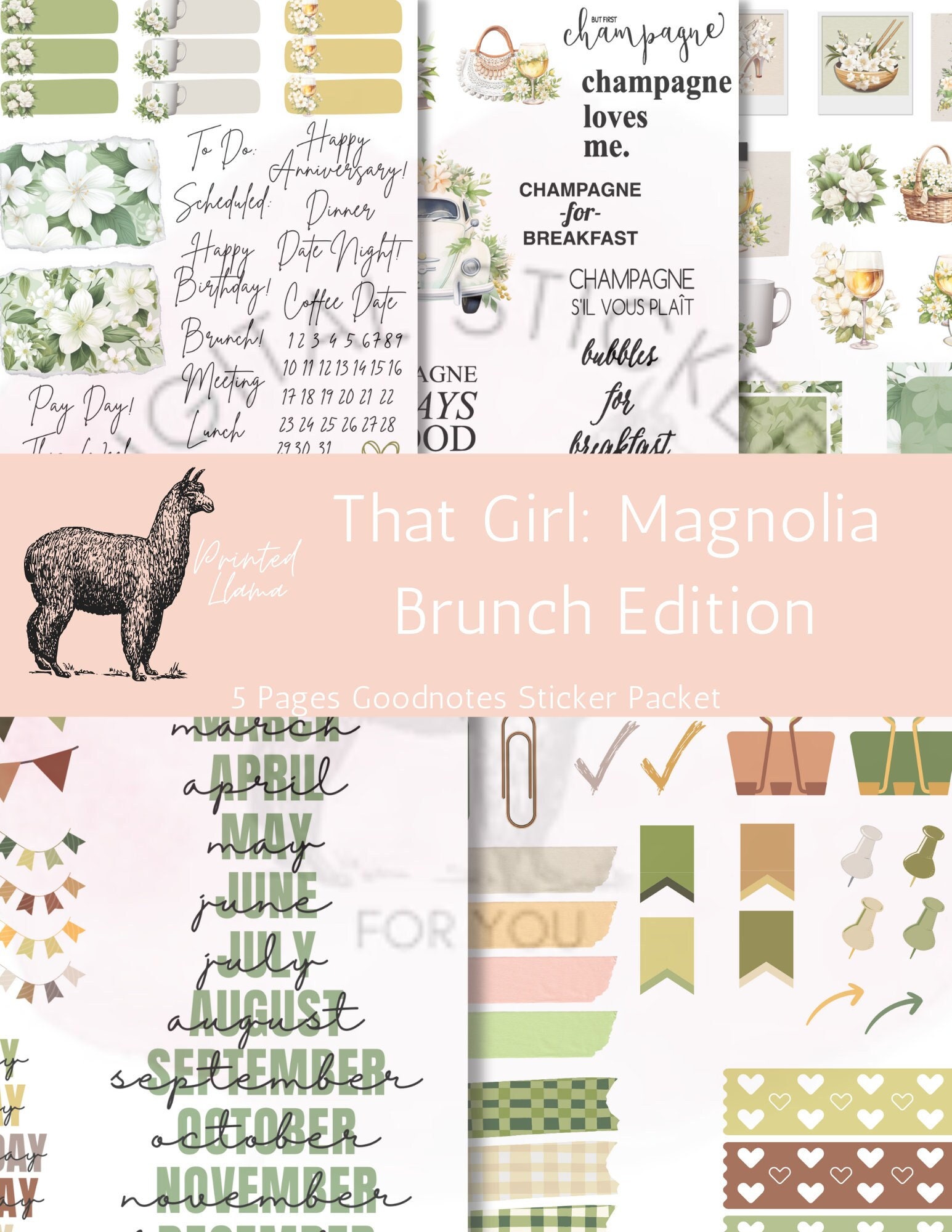 That Girl Goodnotes Stickers 5 Pages 50+ Stickers Digital Download ...