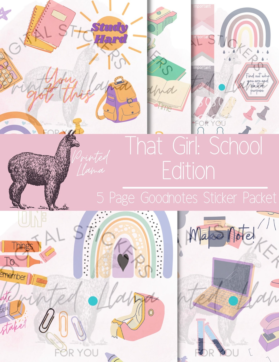 That Girl Goodnotes Stickers 5 Pages 55 Stickers Digital Download ...