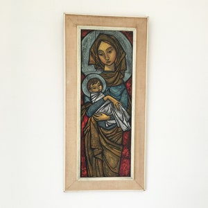 Mid-century mosaic tile tableau Mary with Child Van Paridon Amsterdam