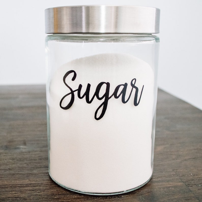 Calligraphy Font Custom Pantry Kitchen Canister Labels Etsy