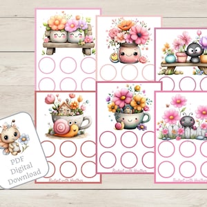 Flowers Mini Savings Challenge, Set of 6 (PDF Digital Download)