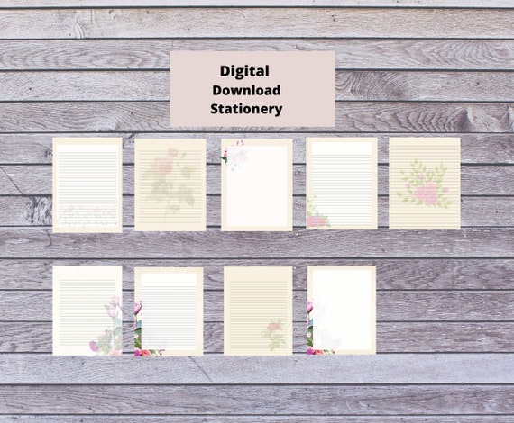 Printable Stationery Set US Letter Size PDF. Instant Download | Etsy