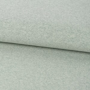 Knitted tube cuff fabric fine mottled light green 35 cm width