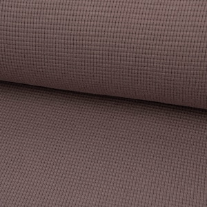 Waffle jersey waffle knit plain mud 1.40 m width