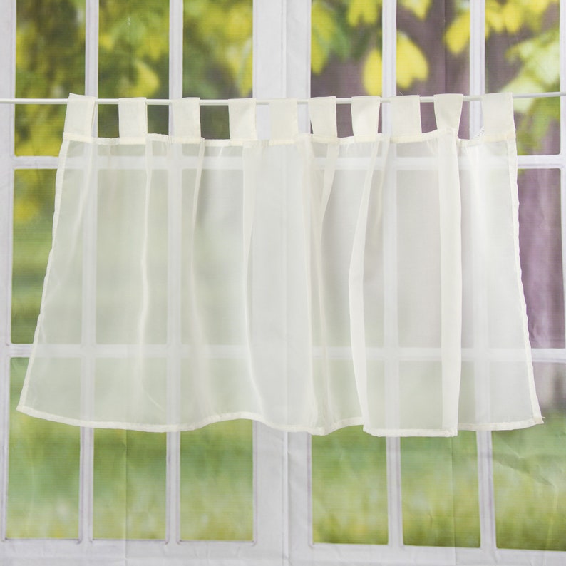 Bistro Curtain with loops 140 x 48 cm Uni Beige