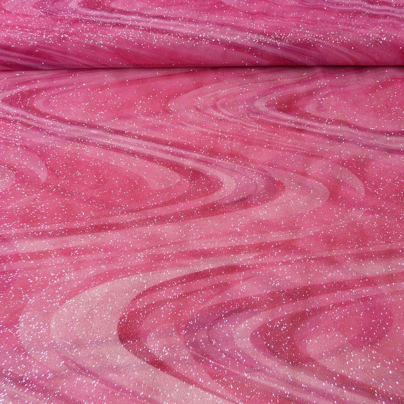 Tulle Retro glitter pink 1.5 m width