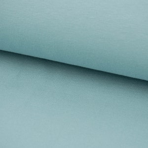 French Terry fabric Organic Bio plain aqua blue 1.50 m wide