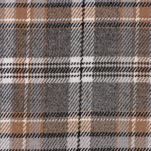 Clothing fabric checkered gray brown