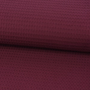 Bekleidungsstoff Waffelpique Baumwolle uni beere 1,45m Breite