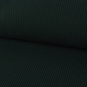 Tessuto per abbigliamento in maglia grossa tinta unita verde scuro larghezza 1,47 m