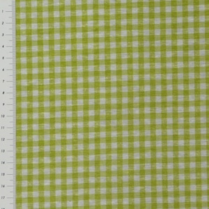 Tecido decorativo Dobby country house tecido a metro xadrez verde limão branco 1,40 m