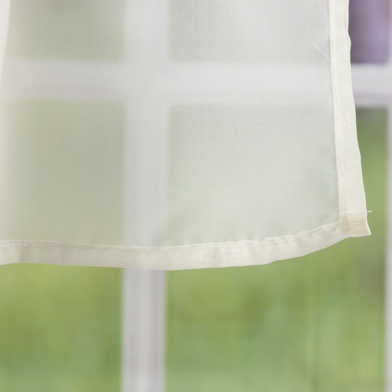 Bistro Curtain with loops 140 x 48 cm Uni Beige