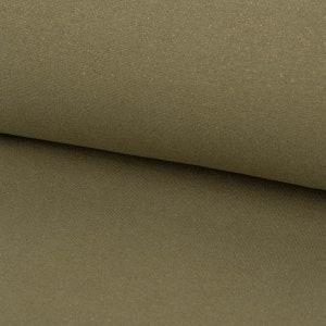 Knitted tube cuff fabric Lurex glitter khaki green 35 cm width