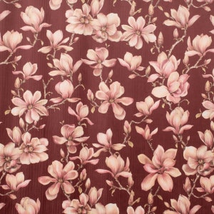 Velvet fabric upholstery fabric decoration magnolia burgundy pink 1.40 m