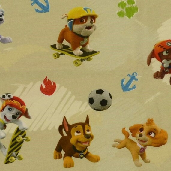 Jersey Jersey Fabric Disney Paw Patrol Dogs Yellow Colorful Etsy