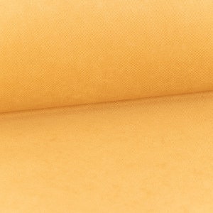 Könnte beinhalten: Nahaufnahme eines Stoffes in hellgelber Farbe. Der Stoff hat eine gewebte Textur.