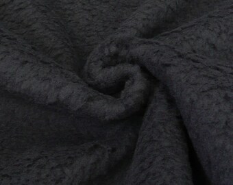 Plush fabric by the meter, lamb teddy bear Krimmer black