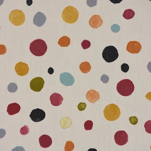 Decorative fabric cotton Whitby Amber dots polka dots off-white colorful 138 cm