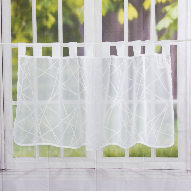 Bistro Curtain With Loops 140 X 48 Cm Crossover Etsy