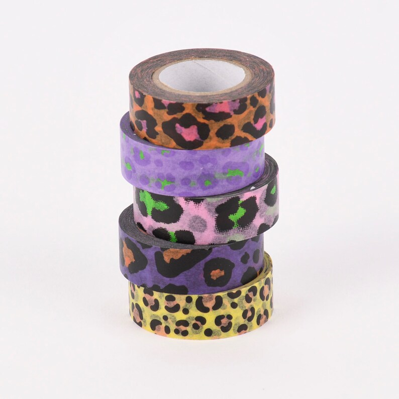 Rico Design Washi Tape Set of 5 Leo Pattern Colorful 5 X 10 M Etsy