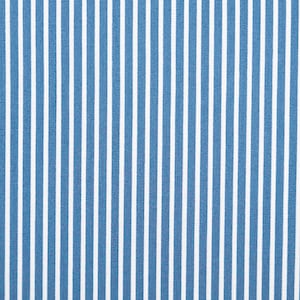 Cotton fabric poplin stripes blue white 1.50 m wide