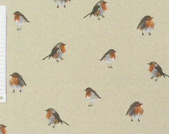 Curtain fabric decorative fabric bird natural brown