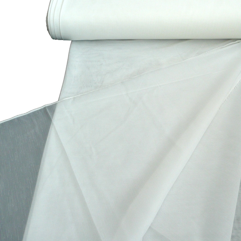 Curtain Fabric stores striped optics cream with lead band 260 cm high