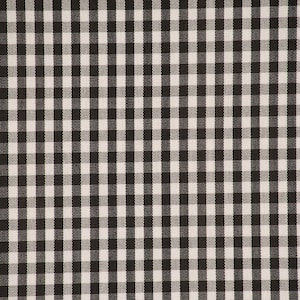 Tecido decorativo para casa de campo CAPRI xadrez 1 x 1 cm preto cru 1,60 m de largura