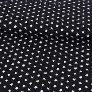 Baumwollstoff Sterne ca. 1x1cm schwarz weiß 1,40m Breite