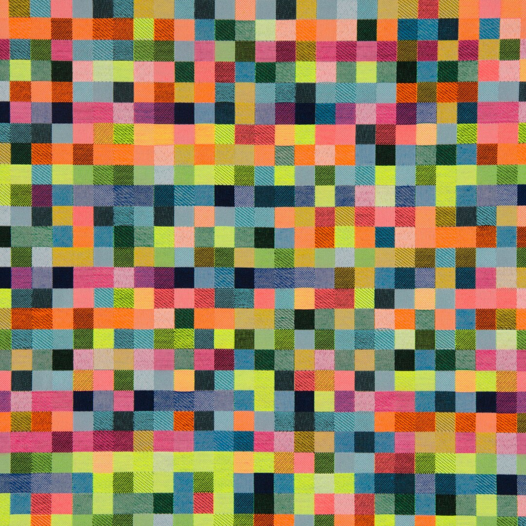 Decorative Fabric Double-face Reversible Fabric Box Pixel Neon Colors ...