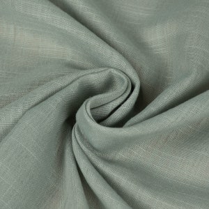 Curtain fabric linen structure soft semi-transparent sage green 145 cm width