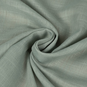 Curtain fabric linen structure soft semi-transparent sage green 145 cm width