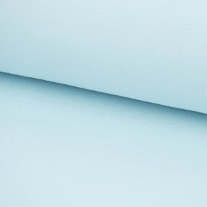 French Terry fabric Organic Bio plain light blue 1.50 m width