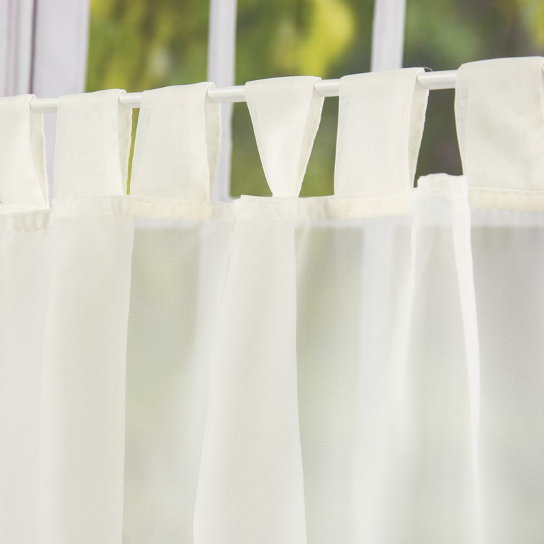 Bistro Curtain with loops 140 x 48 cm Uni Beige