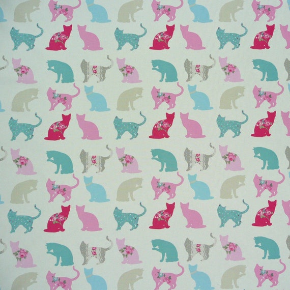 Clarke Clarke Baumwollstoff Dekostoff Stoff Felix Katze creme