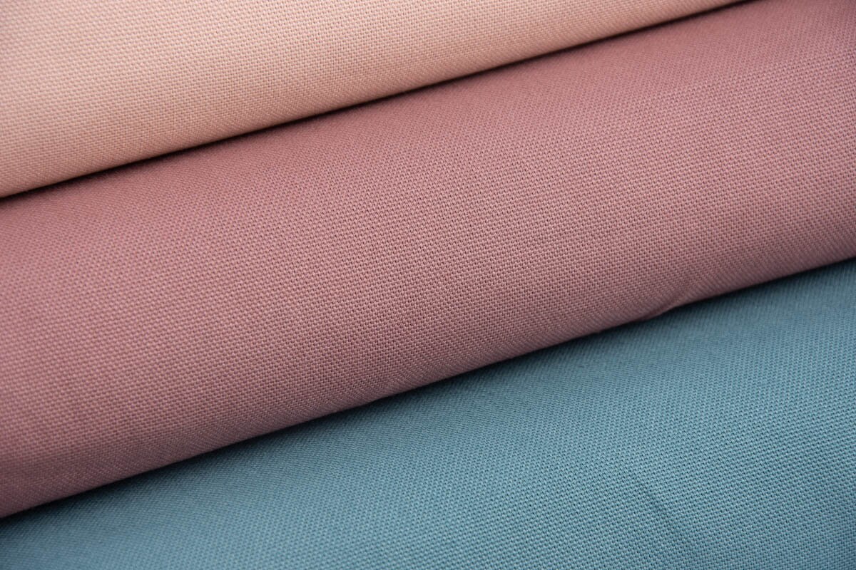 Cotton fabric canvas solid color pastel petrol 1.4 m width Etsy