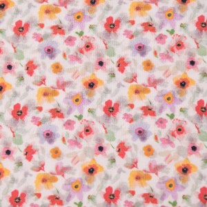 Viscose fabric clothing fabric Radiance Mini watercolor flowers digital dr.