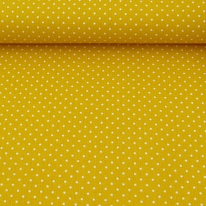 Cotton fabric dots mini Ø 1 mm yellow white