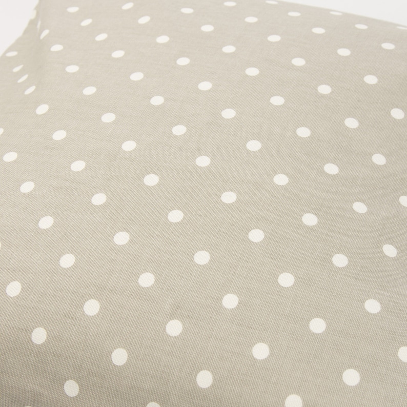 Cotton fabric full stop grey with white dots curtain fabric furnishing fabric