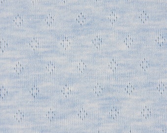 Fine knit jersey cotton pointoille hole pattern bear hare bird mint colorful 1.4 m width