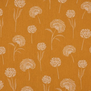 Decorative fabric linen look Elegant Dandelion dandelion yellow natural 1.40 m