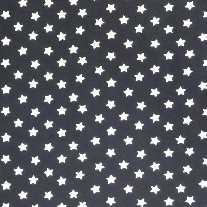 Jersey fabric stars dark blue white