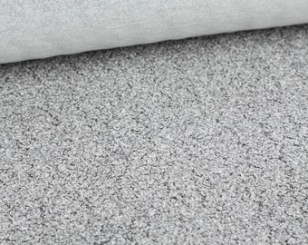 Upholstery fabric Adam wool boucle look light grey 1.43 m wide