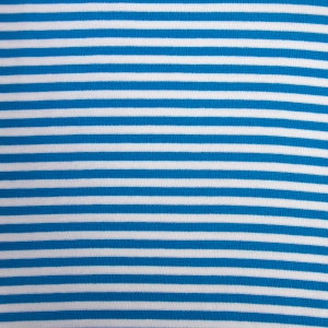 Strickschlauch Bündchenstoff fein Streifen 5mm aqua blau weiß 35cm