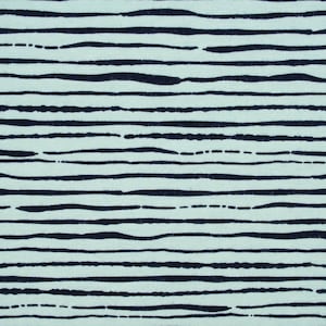 Cotton Jersey Organic Bio Stripes Irregular Mint Dark Blue 1.5 m
