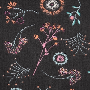 Baumwollstoff Flowers Mini Blumen schwarz bunt 1,40m Breite