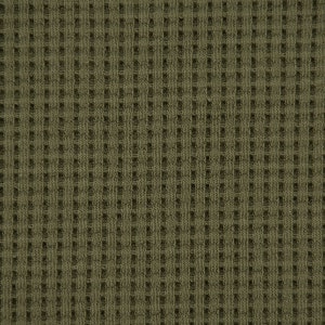 Organic waffle jersey waffle knit plain army green 1.45 m width