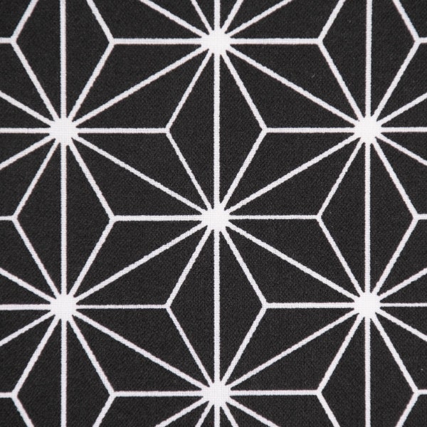 Tischdeckenstoff besch. Baumwolle CASUAL Stern Motiv grafisch schwarz