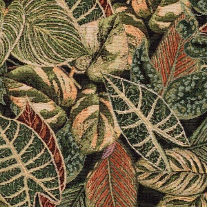 Decorative fabric GobelPremium Houseplant Jungle leaves green black 1.4 m