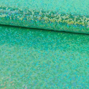 Jersey fabric stretch jersey glitter holographic plain green 1.5 m width